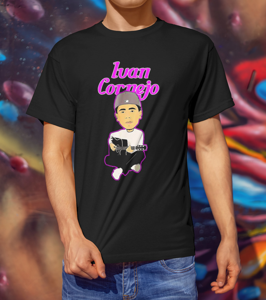 Ivan Cornejo Acoustic Musician Illustration With Guitar T-Shirt