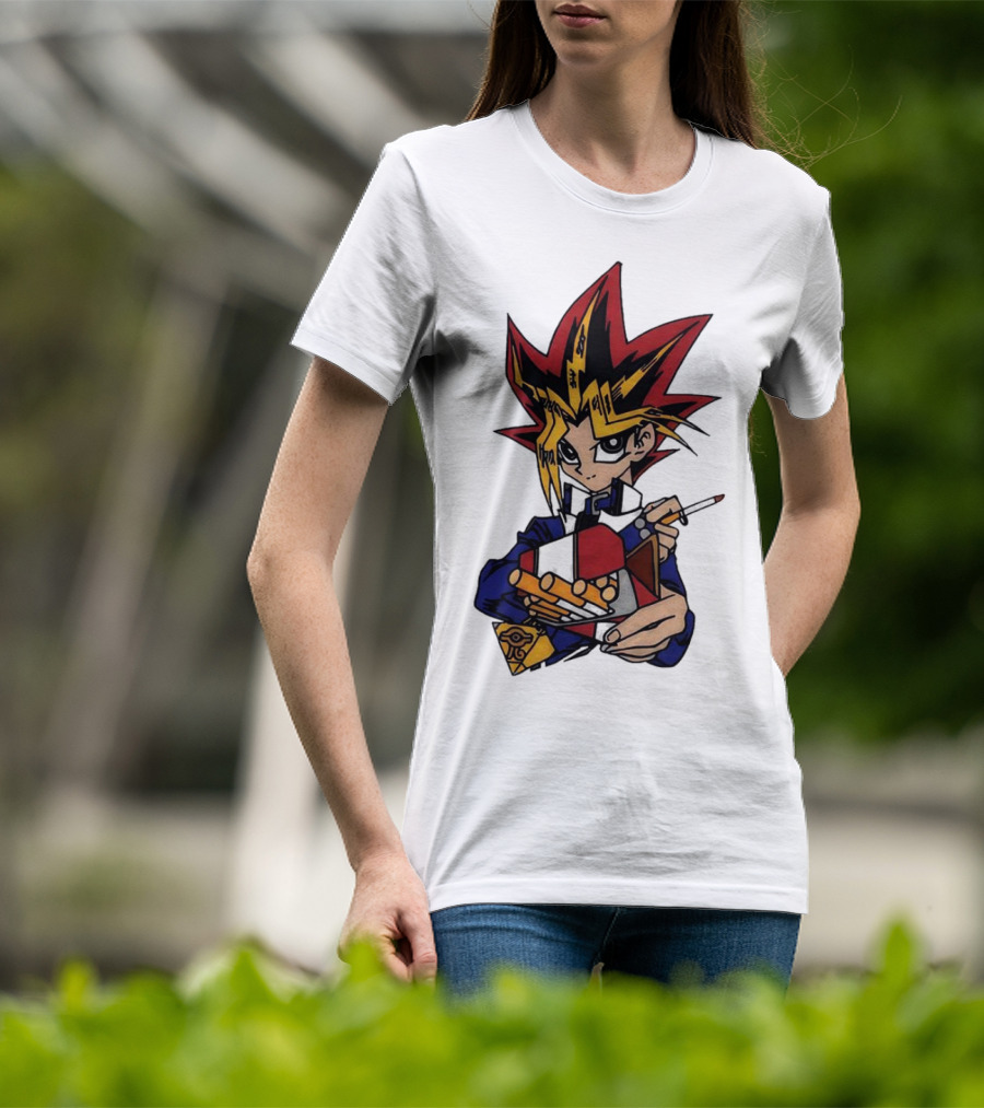 Yu-Gi-Oh Yugi Holding Cards With Millennium Puzzle T-Shirt