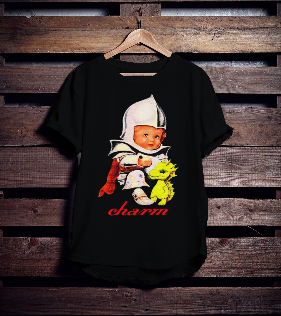 Claire Cottrill HQ Charm Dragon Knight Baby In Armor With Yellow Dragon T-Shirt