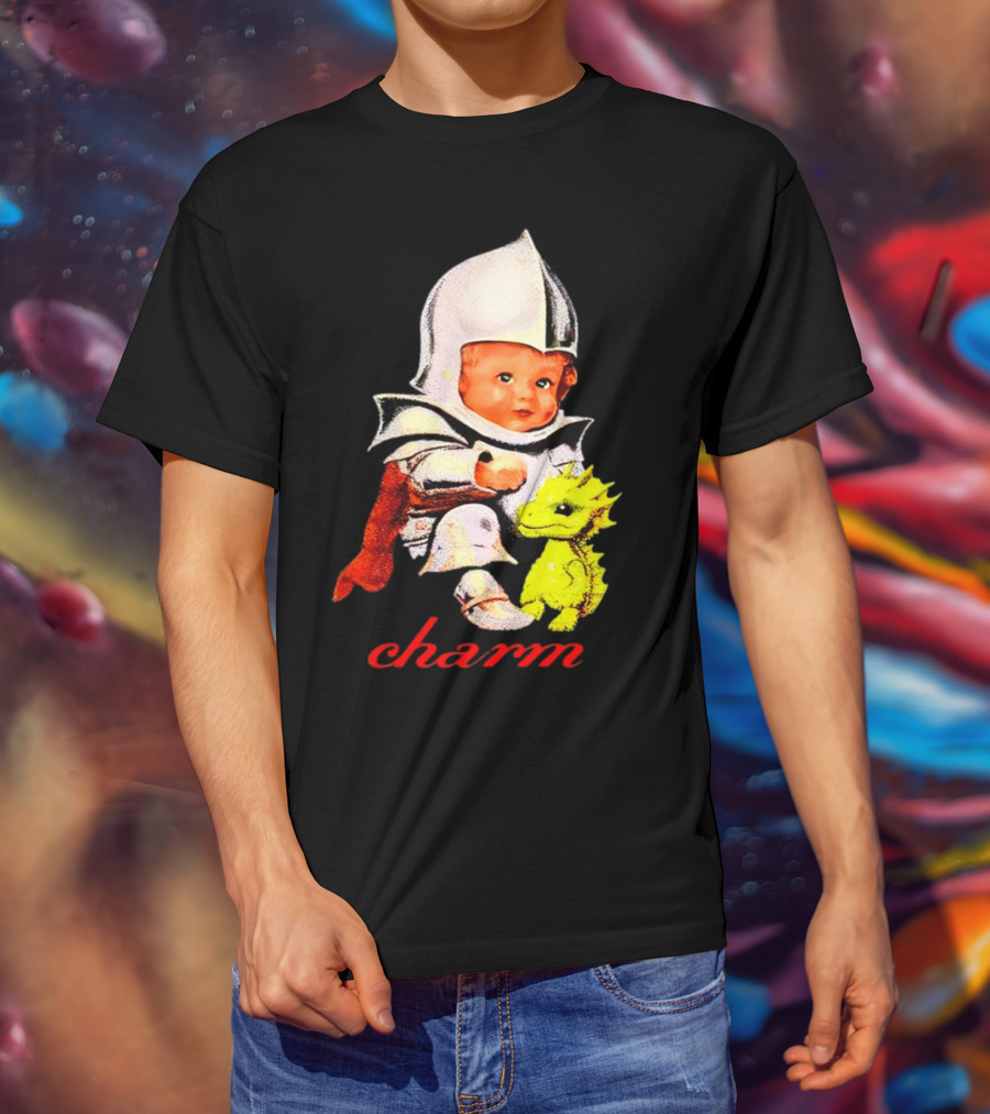 Claire Cottrill HQ Charm Dragon Knight Baby In Armor With Yellow Dragon T-Shirt