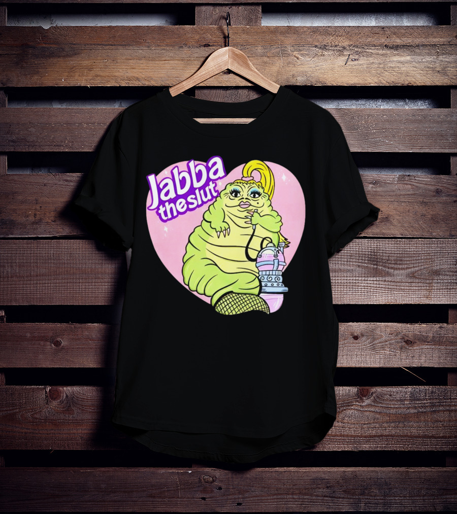 Jabba The Slut Parody Pink Heart Background T-Shirt