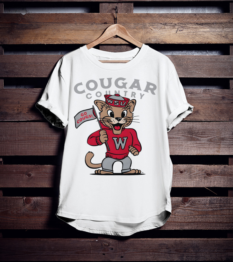 WSU Cougar Football Cougar Country Go Cougs Mascot T-Shirt