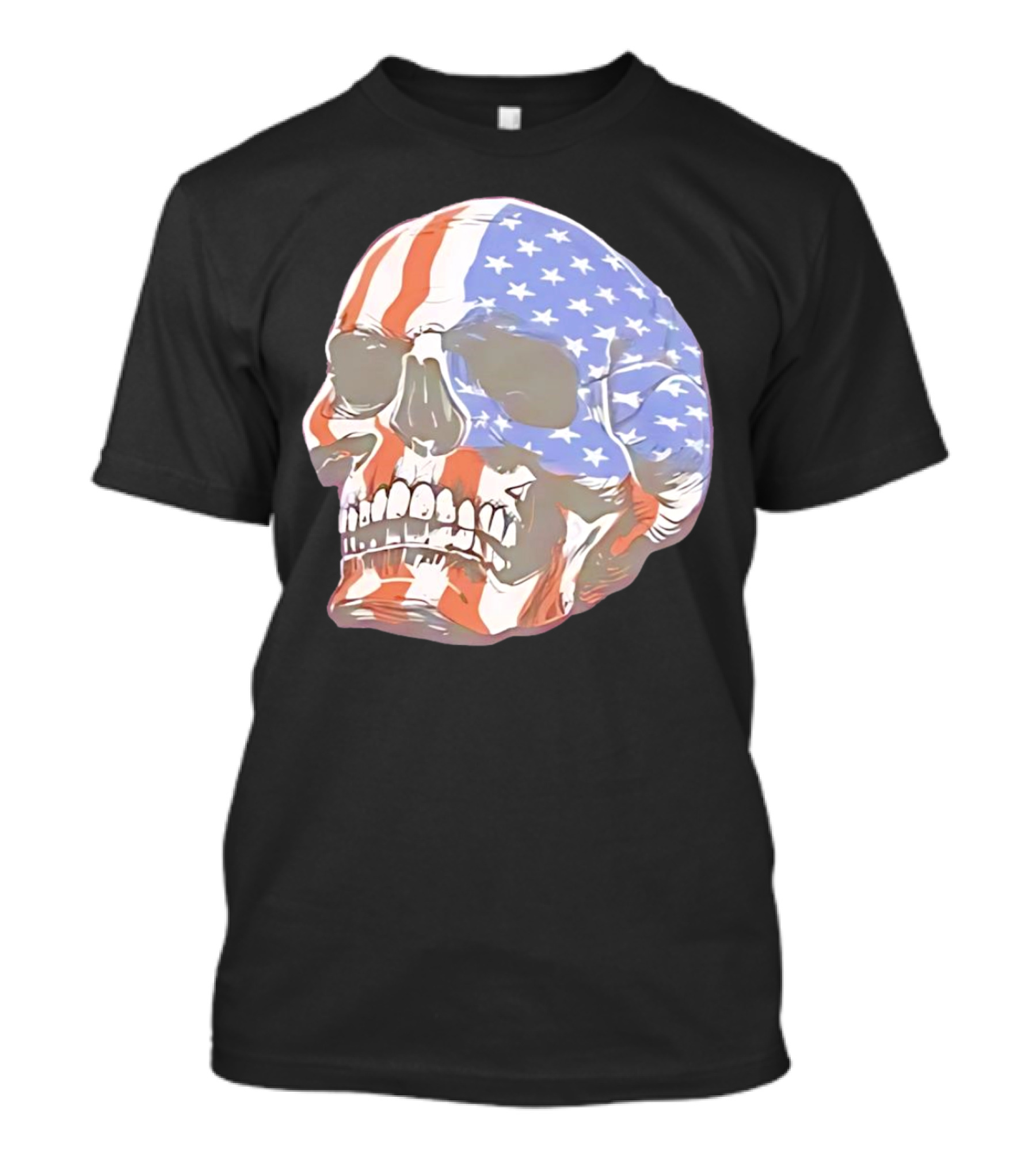Skull With American Flag T-Shirt