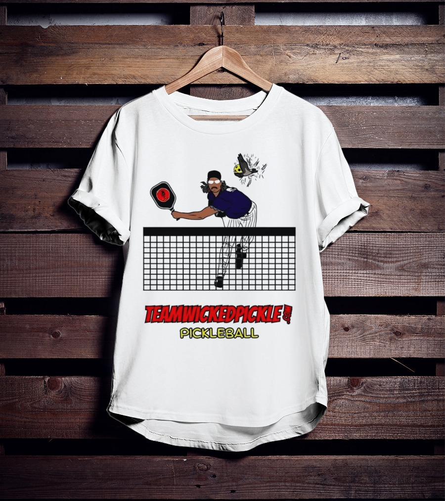 TEAMWICKEDPICKLE.COM Pickleball Player Action Scene T-Shirt