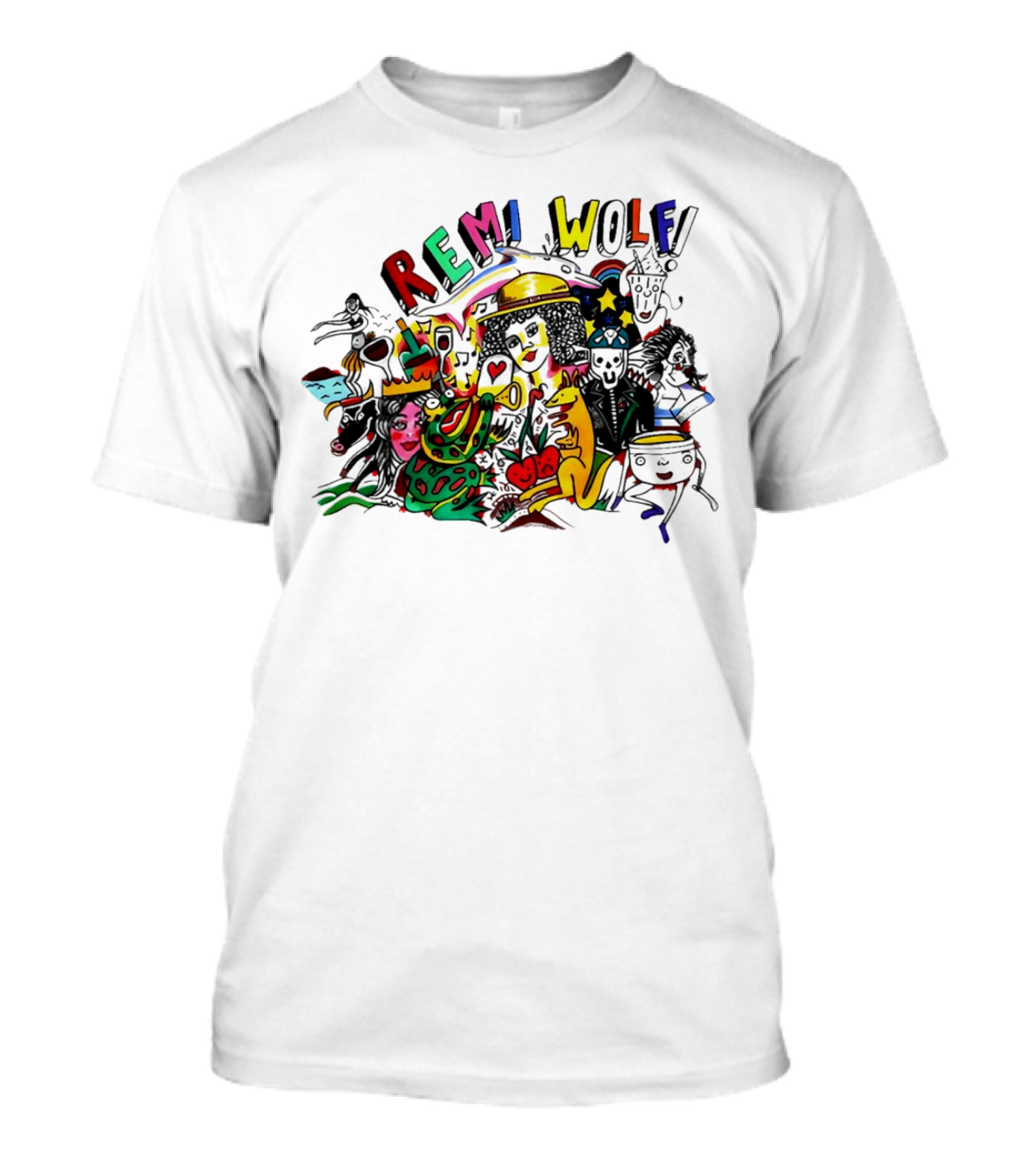 Big Ideas Remi Wolf Colorful Doodle Animation T-Shirt