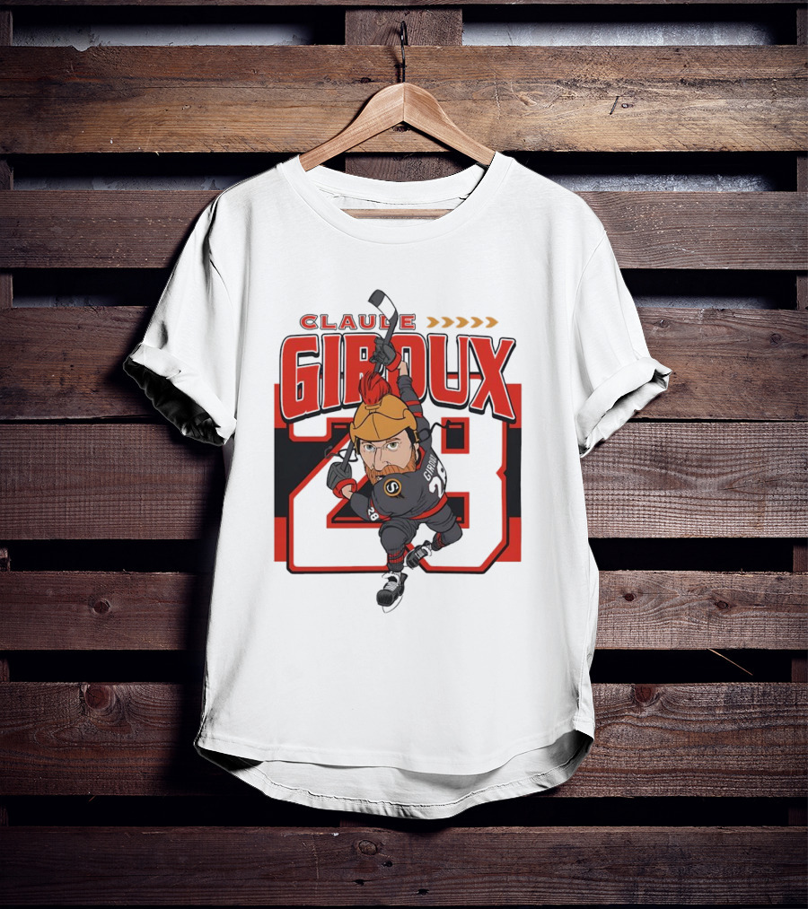 Claude Giroux Ottawa Senators Hockey Caricature Number 28 T-Shirt