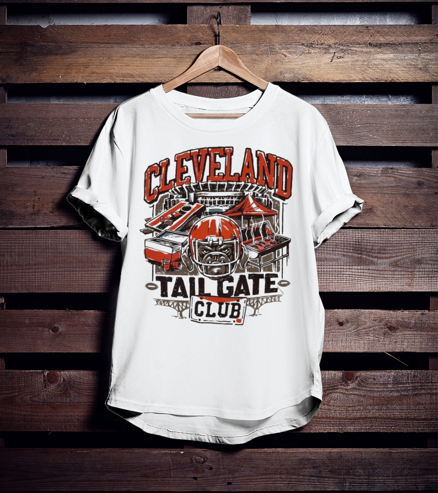 Cleveland Browns Tailgate Club Stadium Cornhole Helmet Grill T-Shirt