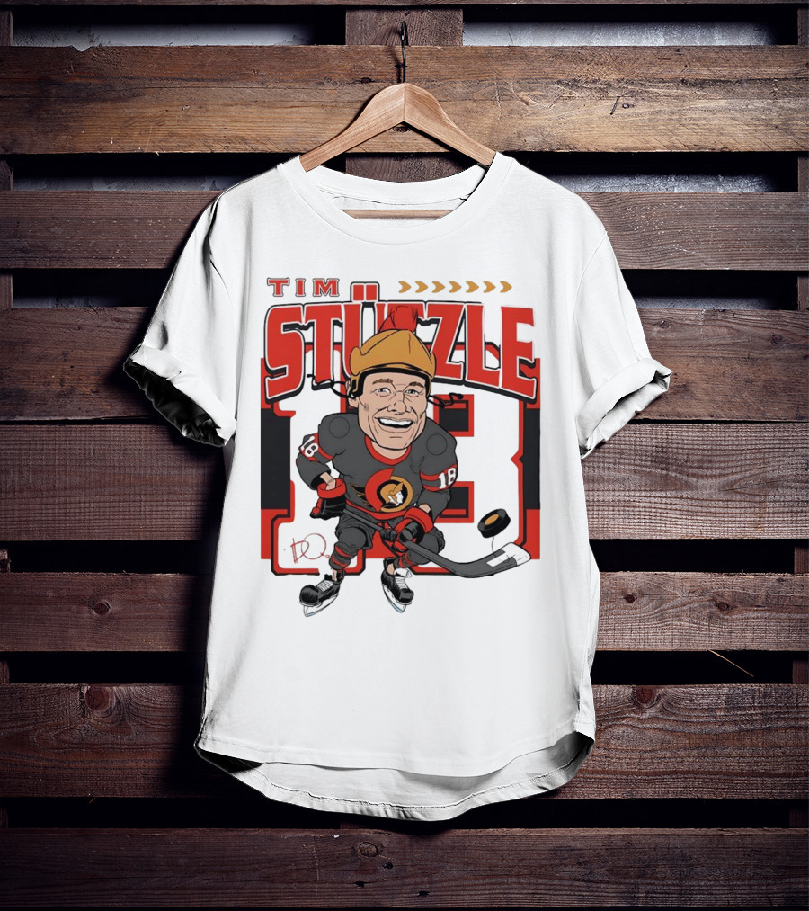 Tim Stützle Ottawa Senators Hockey Number 18 Caricature T-Shirt