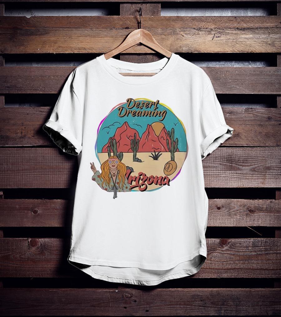 Desert Dreaming Arizona Vintage Cactus Sunset T-Shirt