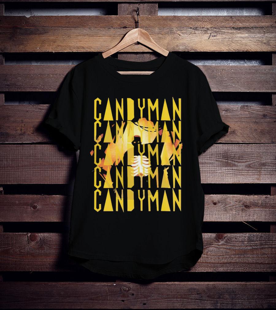 Candyman Movie Typography With Honeycomb And Ribcage T-Shirt