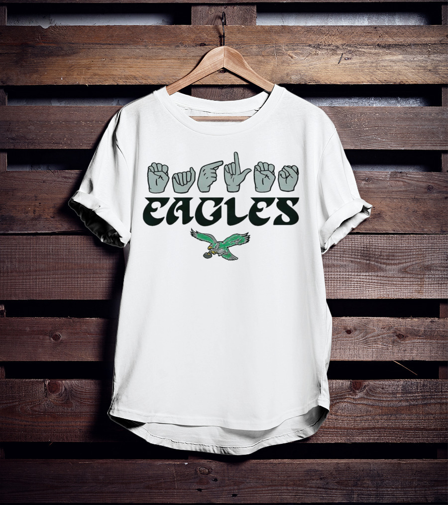 Philadelphia Eagles Love Sign ASL Hand Sign With Flying Eagle T-Shirt