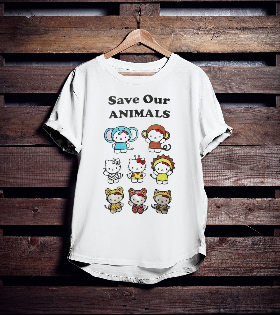 Save Our Animals Hello Kitty Series Pamela Anderson Collaboration T-Shirt