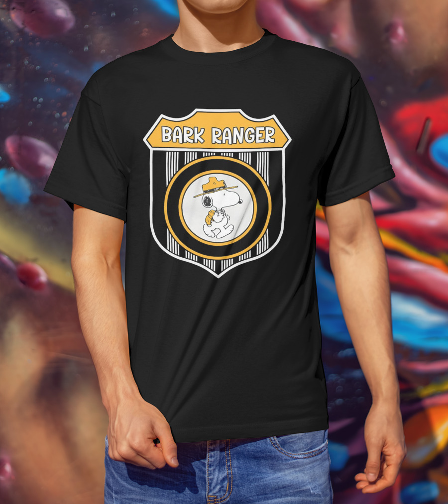 Peanuts Snoopy Bark Ranger Badge With Hat And Backpack T-Shirt