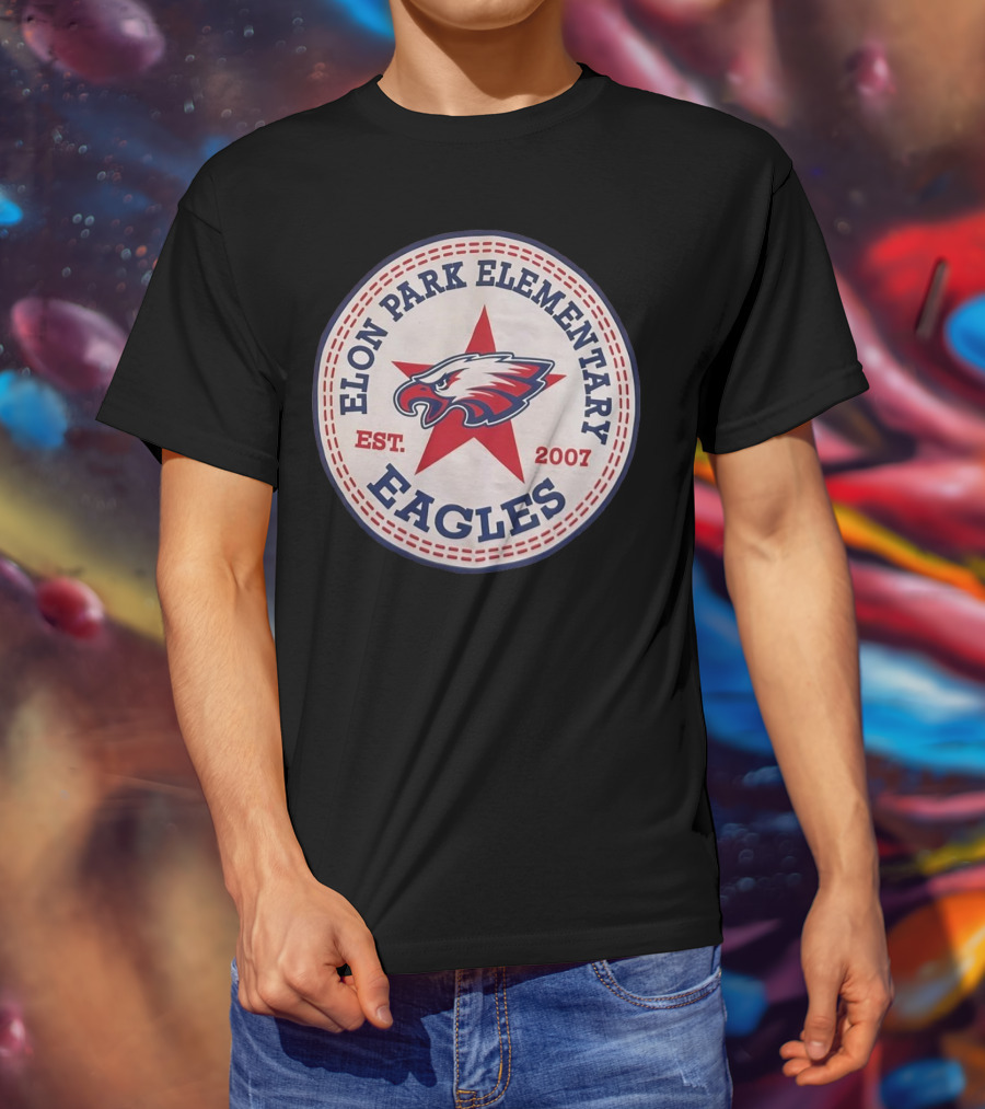 Elon Park Elementary Eagles Est 2007 Red Star Vintage T-Shirt