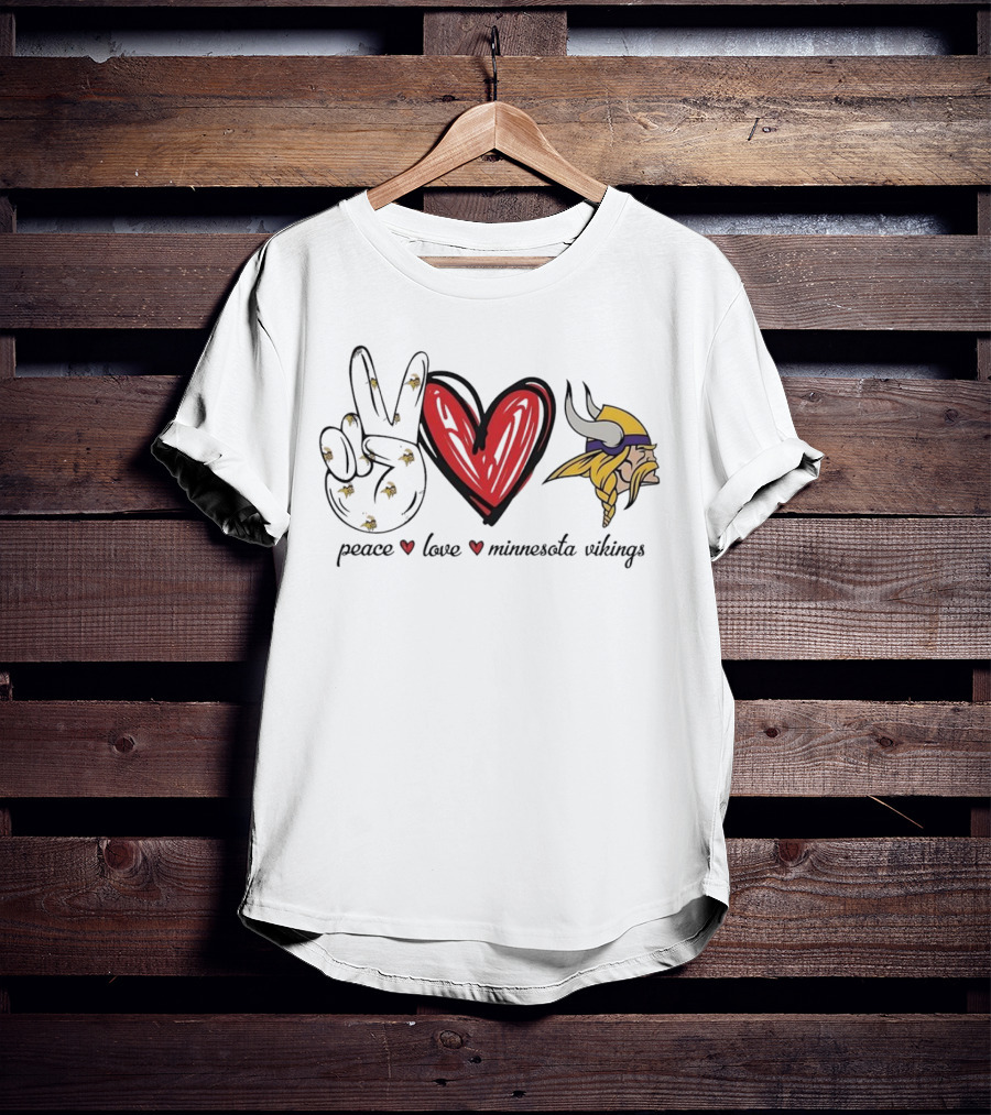 Peace Love Minnesota Vikings T-Shirt