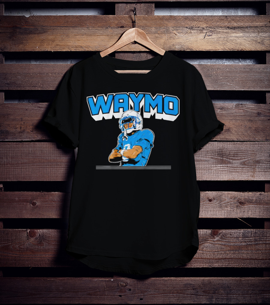 Waymo Football Player With Blue Jersey And Helmet T-Shirt