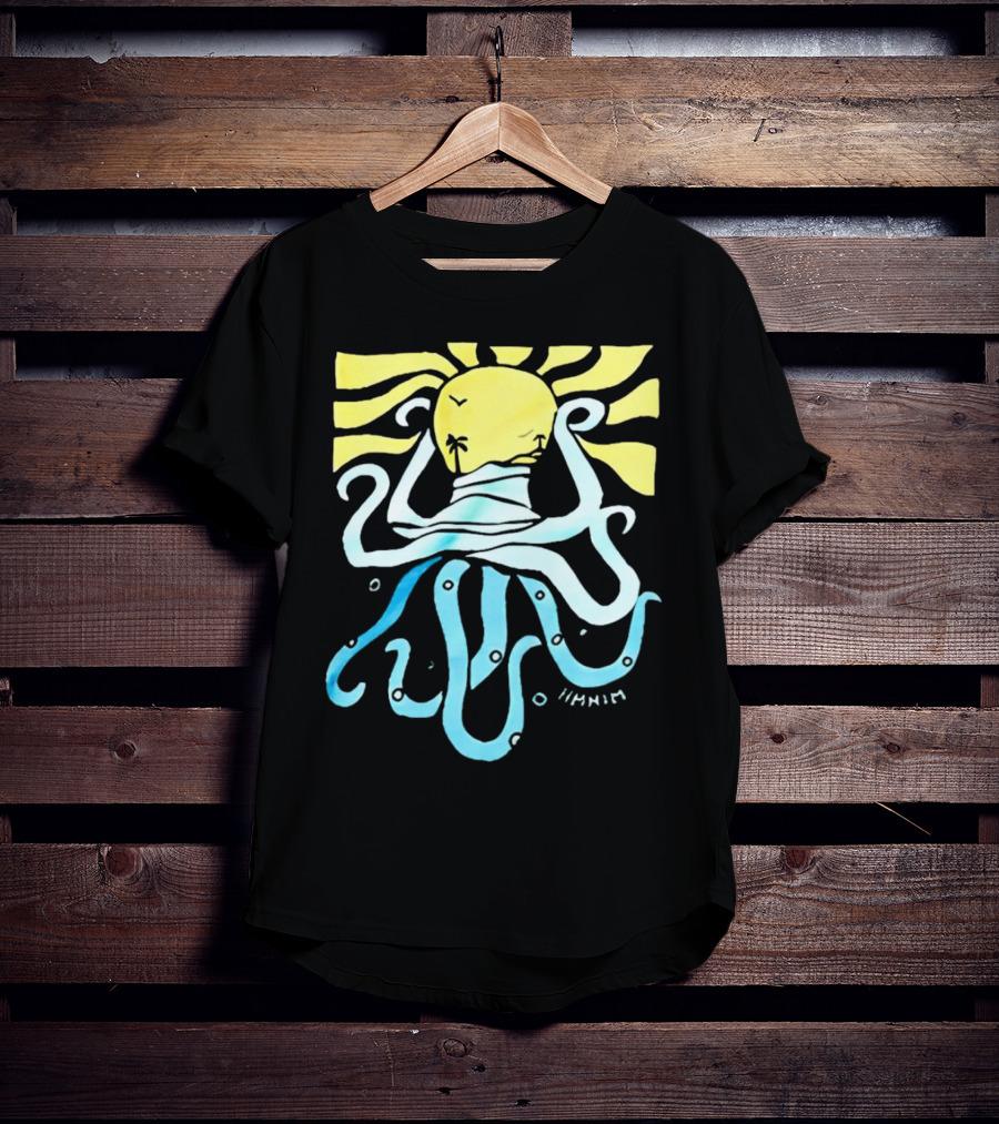Mark Hoppus Octopus Sun Wave Palm Ocean Scene T-Shirt