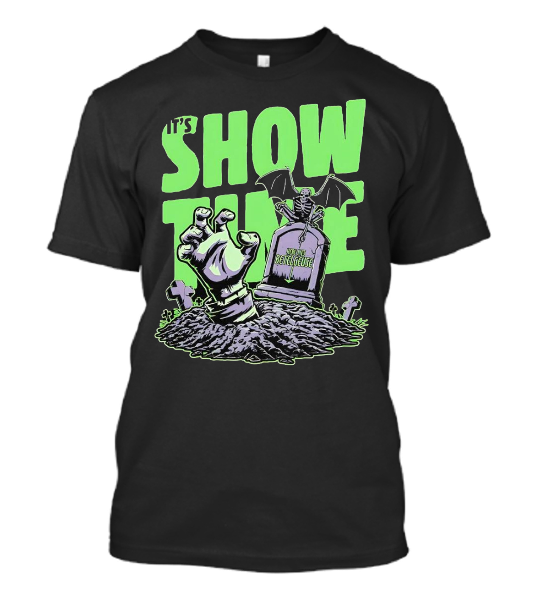 It's Showtime Here Lies Betelgeuse With Skeleton And Tombstone T-Shirt