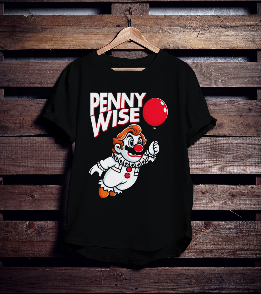 Pennywise Mario Mashup With Red Balloon T-Shirt