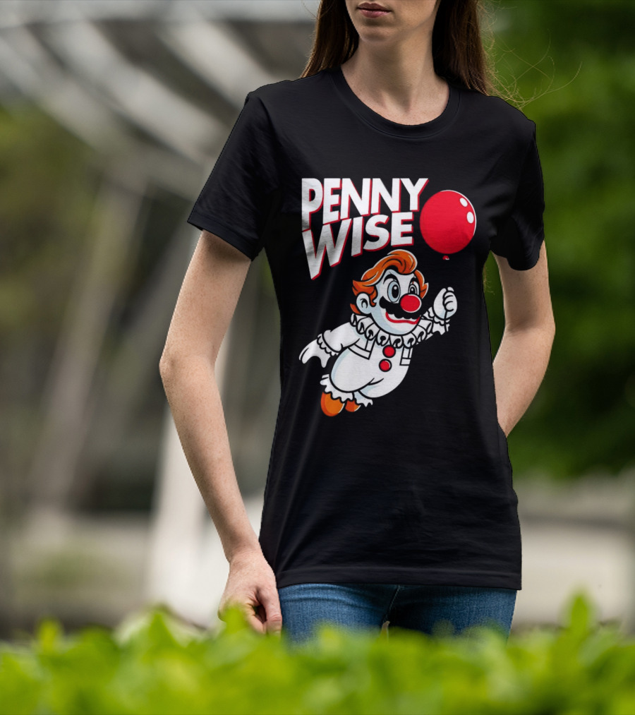 Pennywise Mario Mashup With Red Balloon T-Shirt