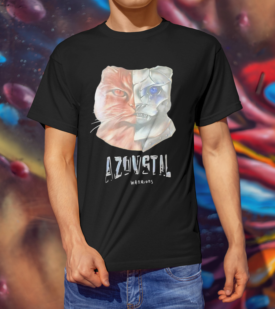 Azovstal Warriors Cat Dual Face Fusion T-Shirt