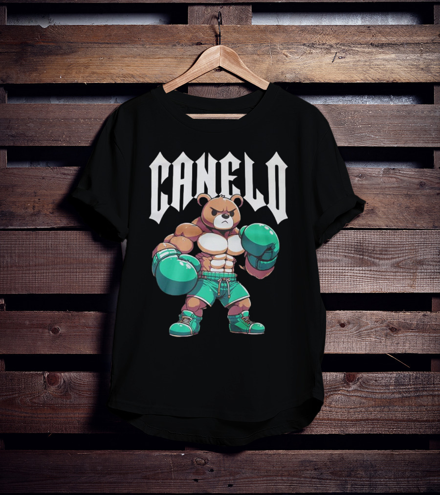 Canelo Bear Boxer Gloves Cartoon T-Shirt