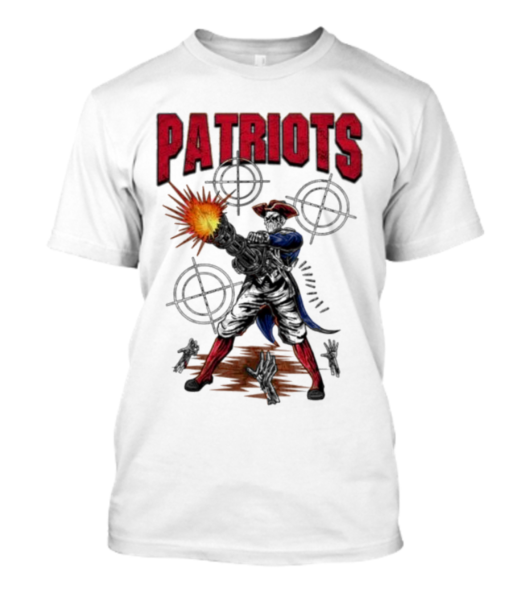 Patriots Skeleton Shooting With Rifle And Targets T-Shirt