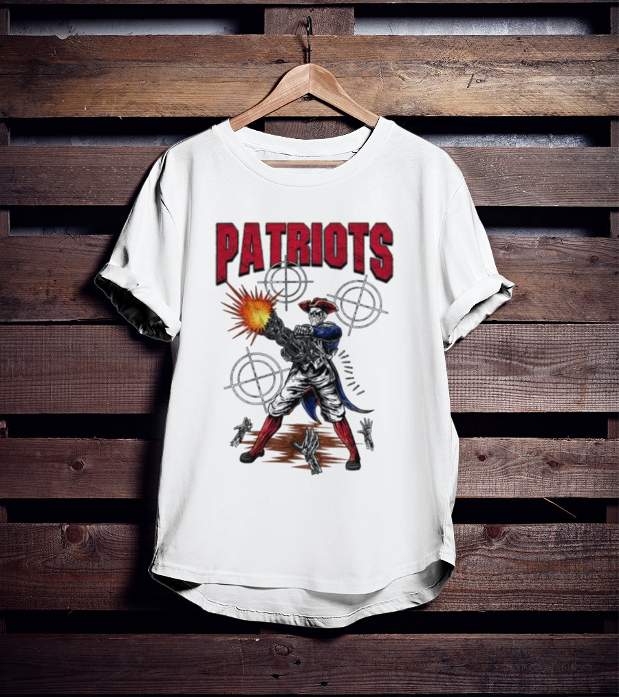 Patriots Skeleton Shooting With Rifle And Targets T-Shirt