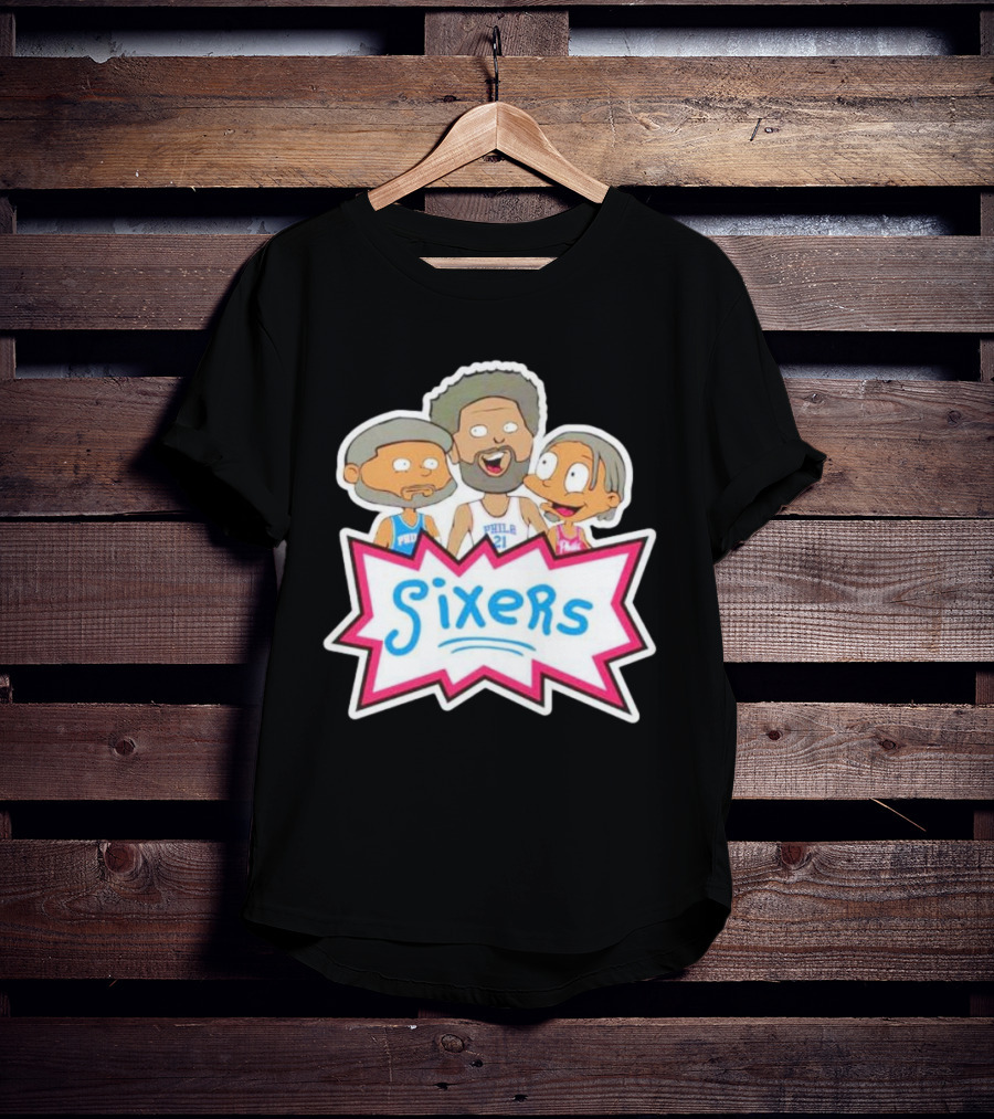 Sixers Rugrats Inspired Philadelphia 76ers Cartoon Crossover T-Shirt
