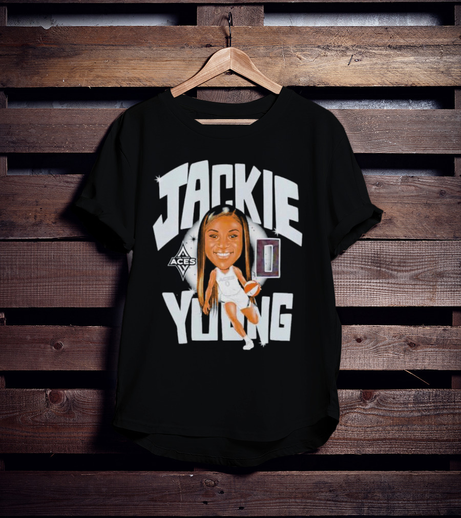 Jackie Young Las Vegas Aces Basketball Caricature T-Shirt