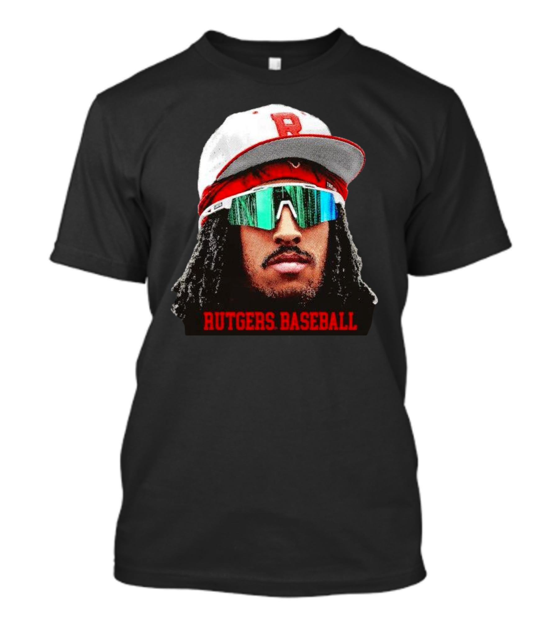Rutgers Baseball Josh Kuroda-Grauer Scarlet Knights Big Head T-Shirt