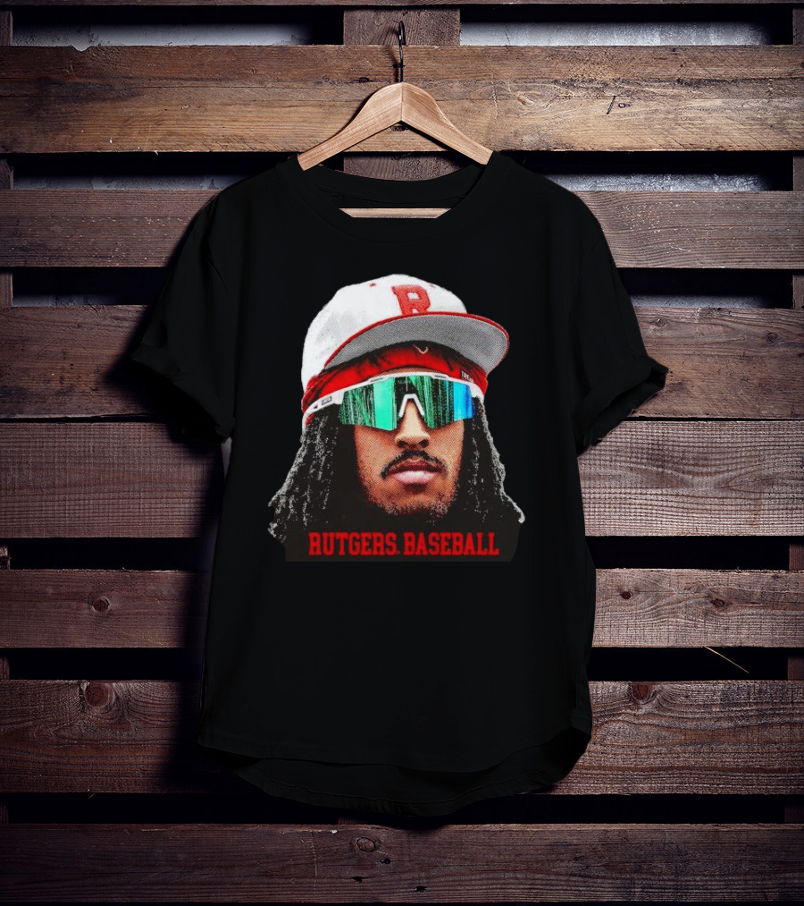 Rutgers Baseball Josh Kuroda-Grauer Scarlet Knights Big Head T-Shirt
