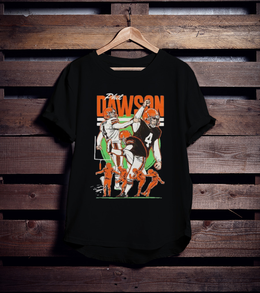 Phil Dawson Cleveland Browns Vintage Signature Football T-Shirt