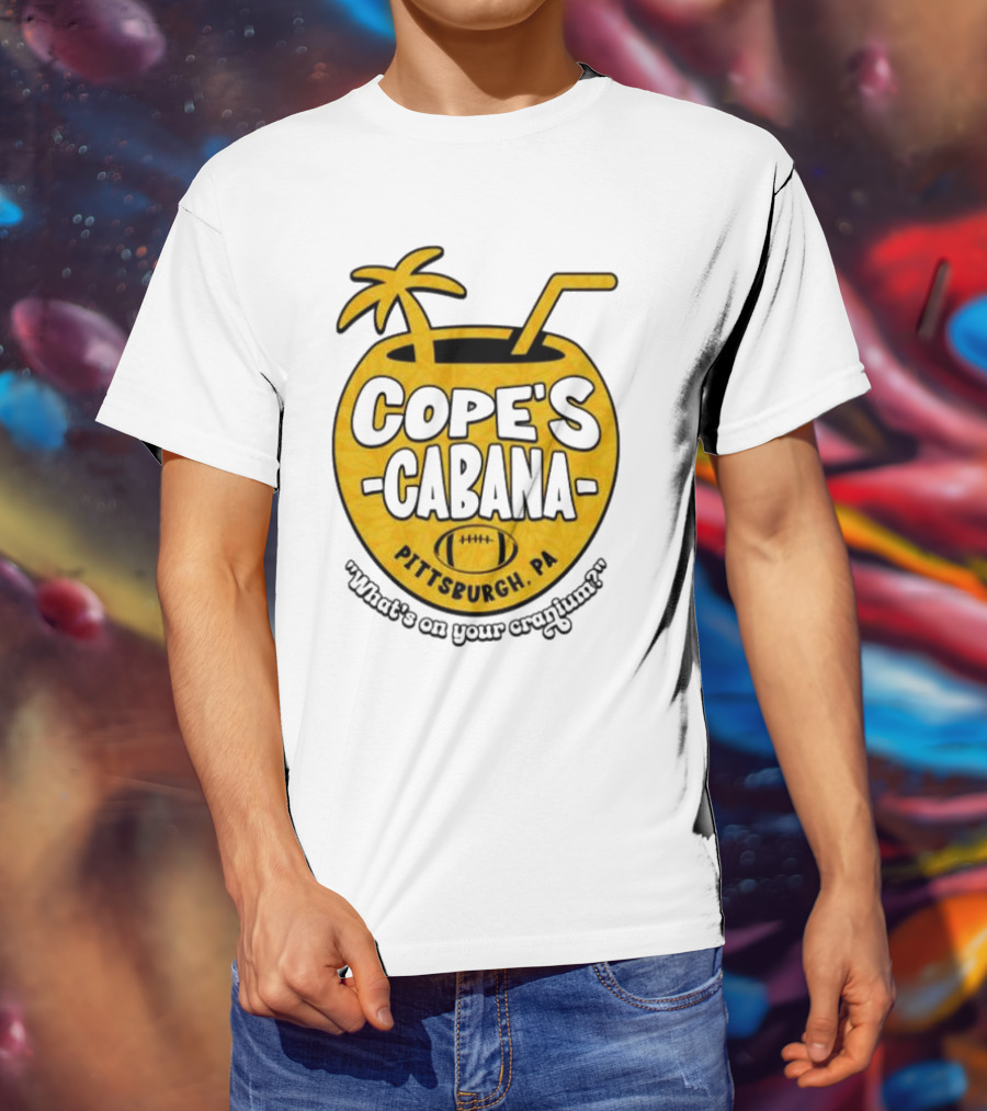 Cope's Cabana Pittsburgh PA What's On Your Cranium Football Coconut Palm T-Shirt