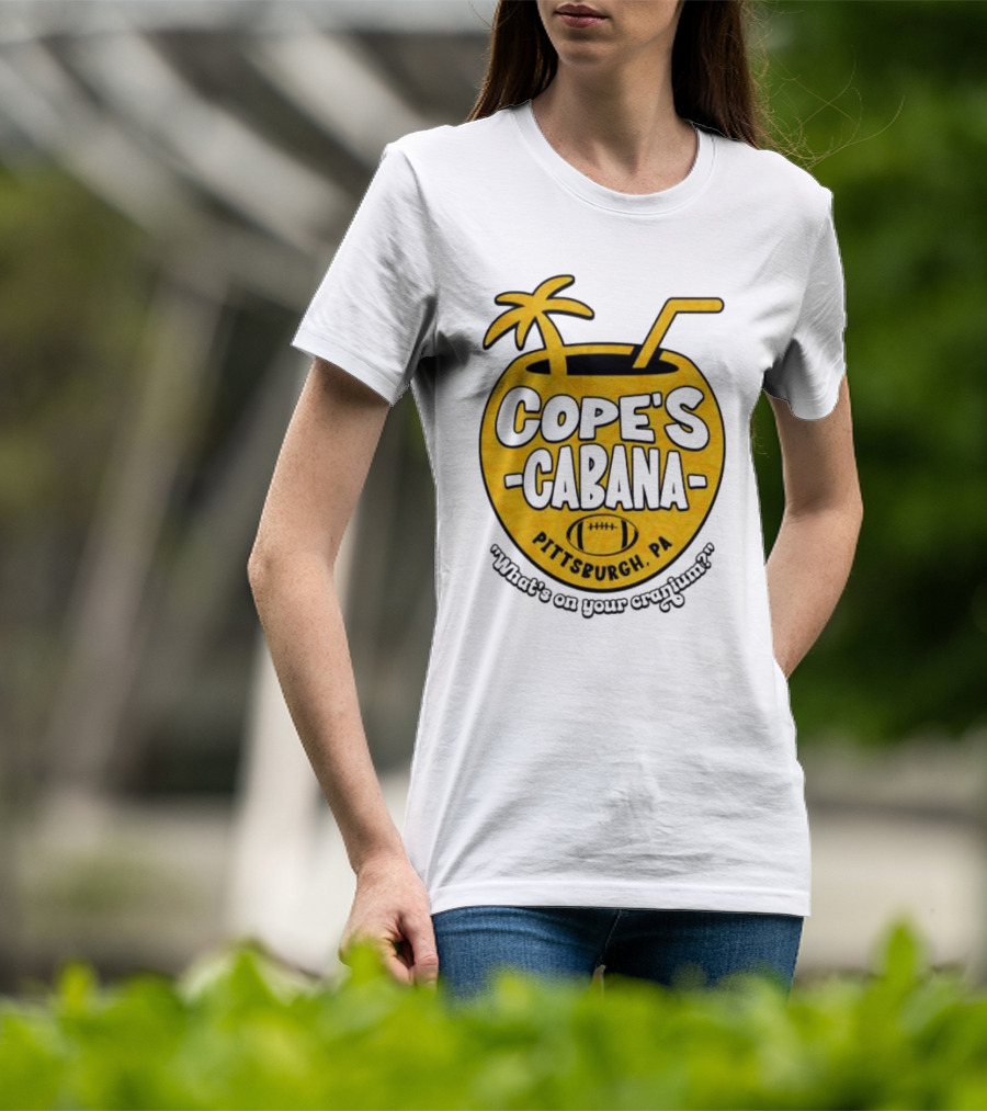 Cope's Cabana Pittsburgh PA What's On Your Cranium Football Coconut Palm T-Shirt