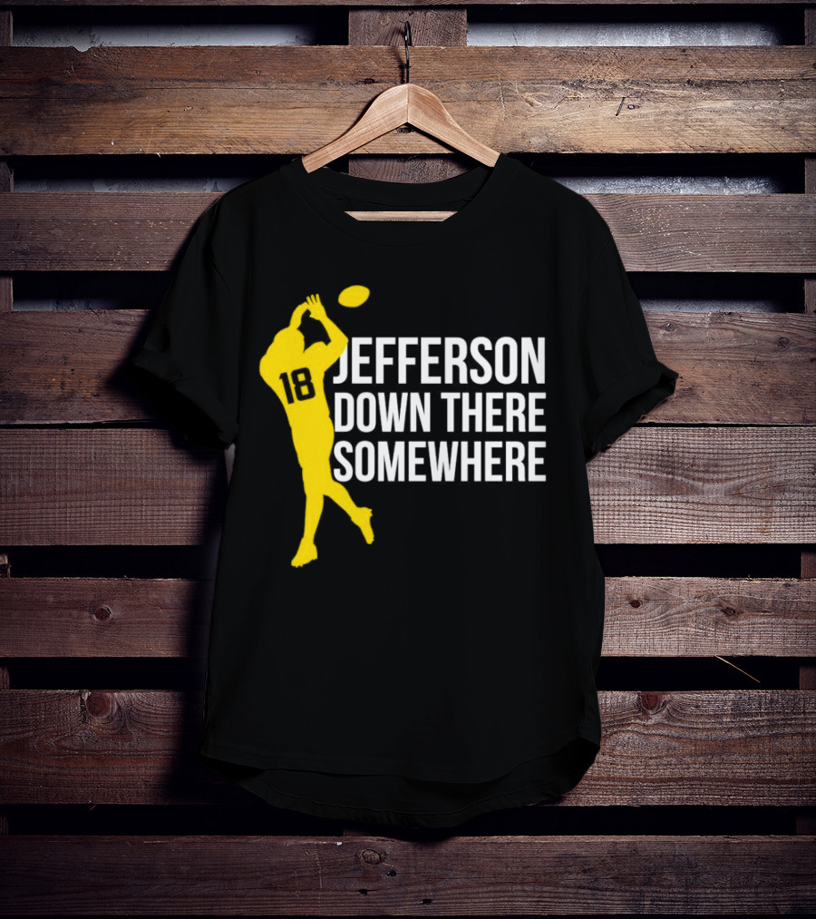 Minnesota Vikings Jefferson Down There Somewhere 18 Football T-Shirt