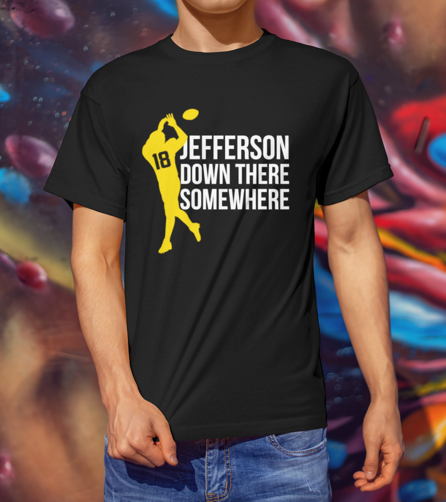 Minnesota Vikings Jefferson Down There Somewhere 18 Football T-Shirt