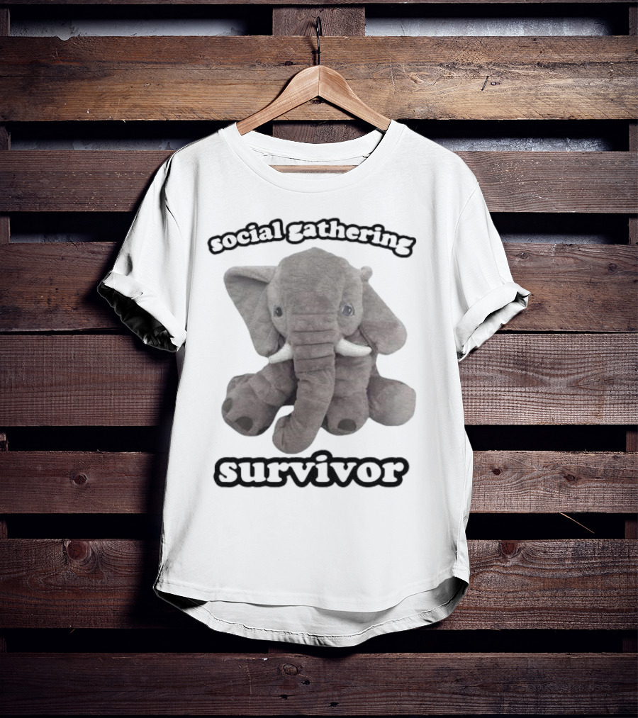 Social Gathering Survivor Elephant Plush T-Shirt