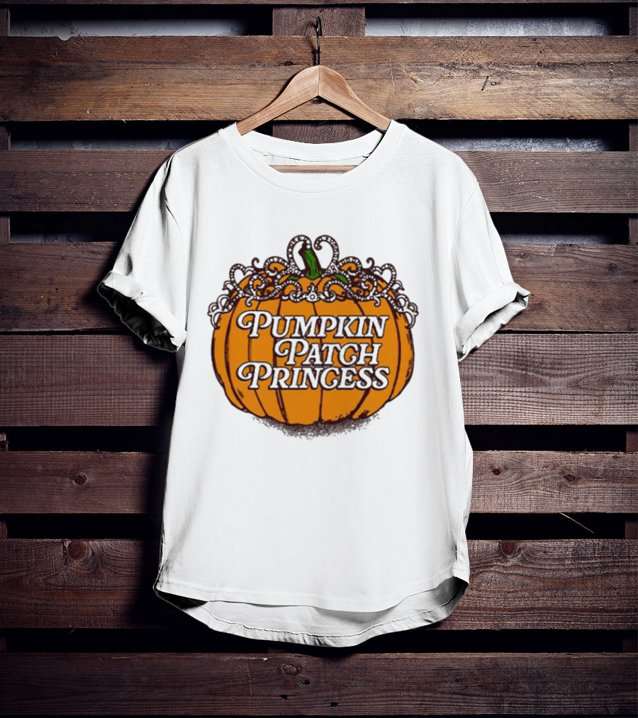 Pumpkin Patch Princess Orange Pumpkin With Vines T-Shirt