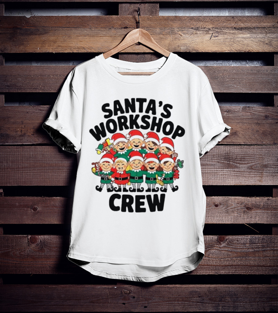 Santa’s Workshop Crew Christmas Elves T-Shirt