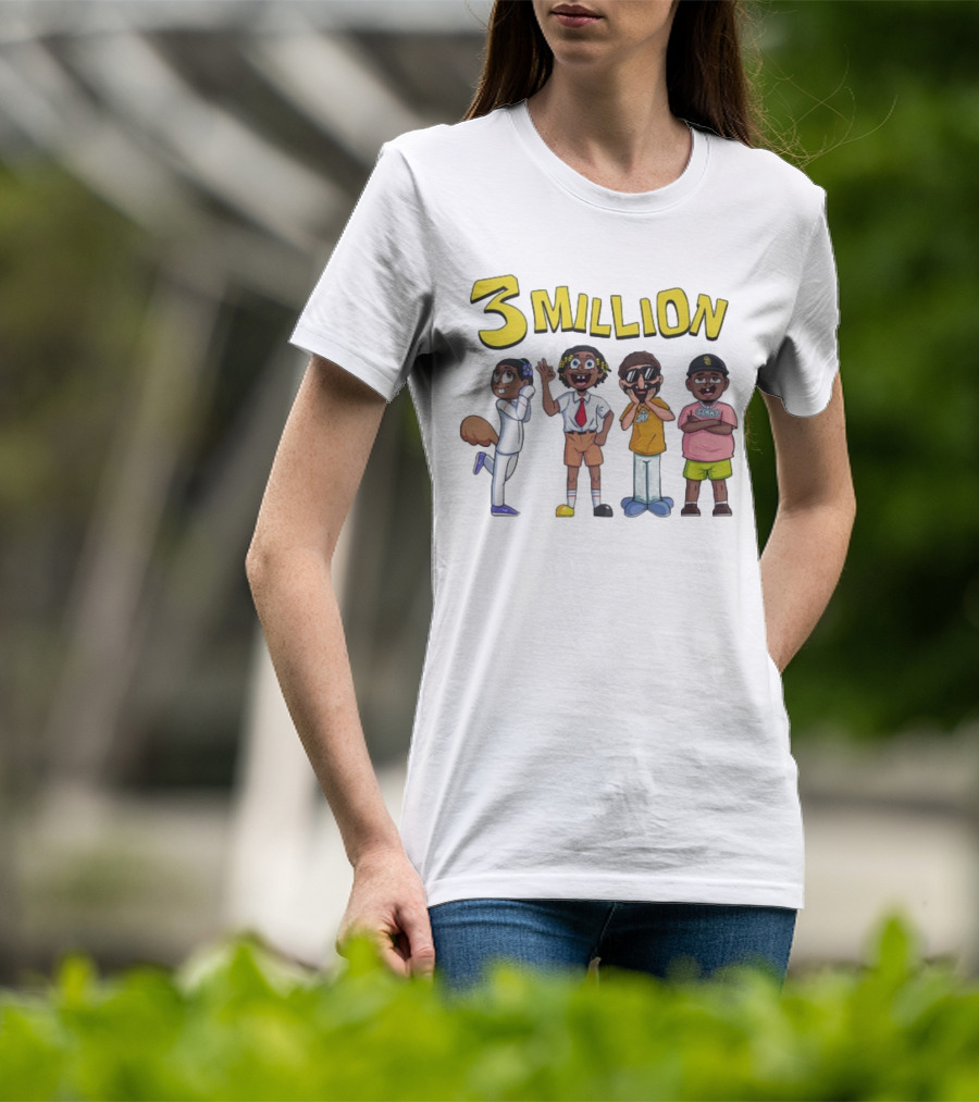 3 Million Subscribers D'Aydrian Harding Celebration Characters T-Shirt