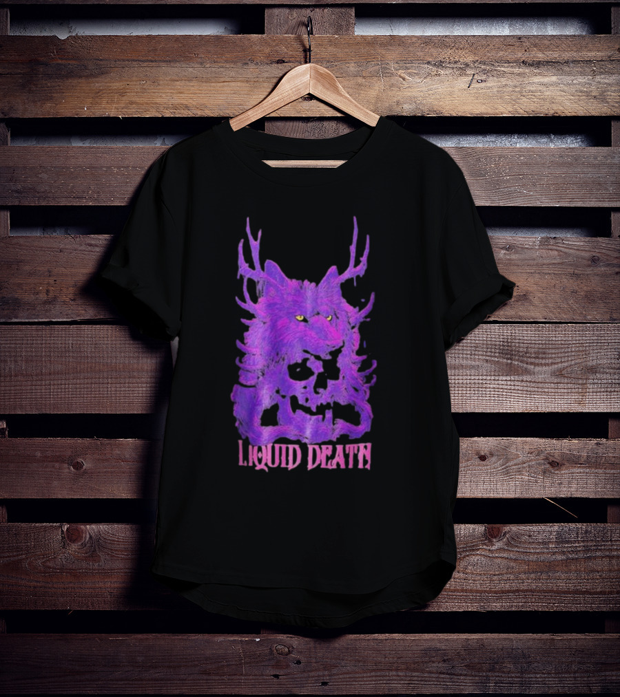 Liquid Death Purple Deathwolf Skull T-Shirt