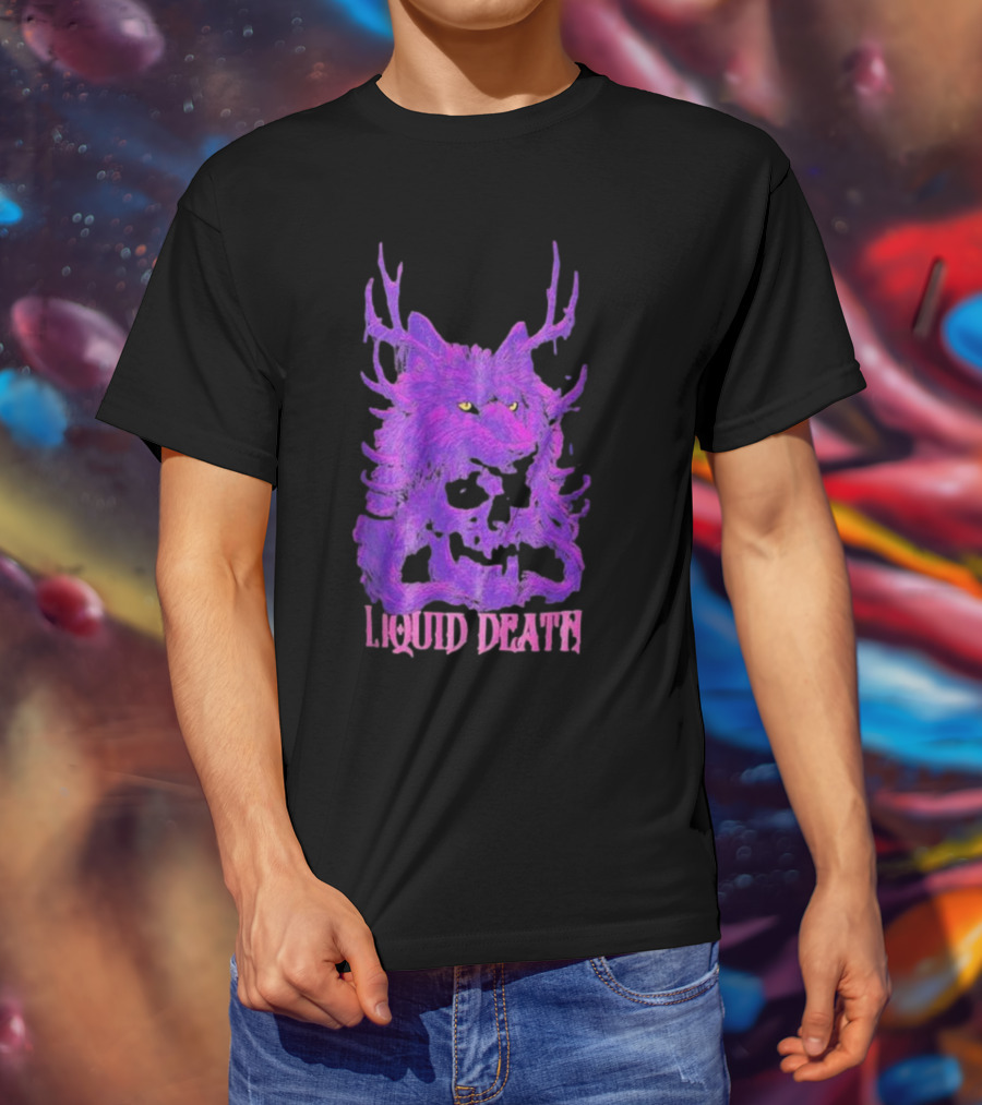 Liquid Death Purple Deathwolf Skull T-Shirt