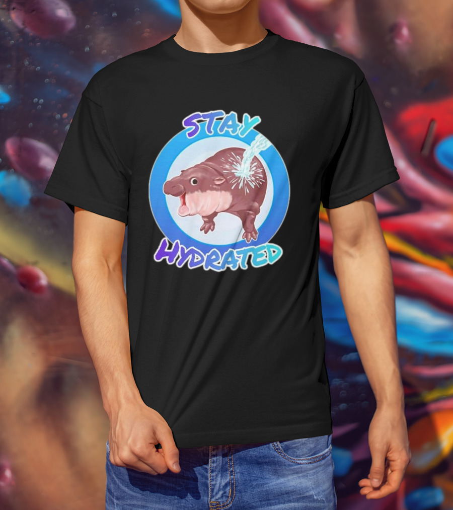 Stay Hydrated Baby Hippo Moo Deng T-Shirt
