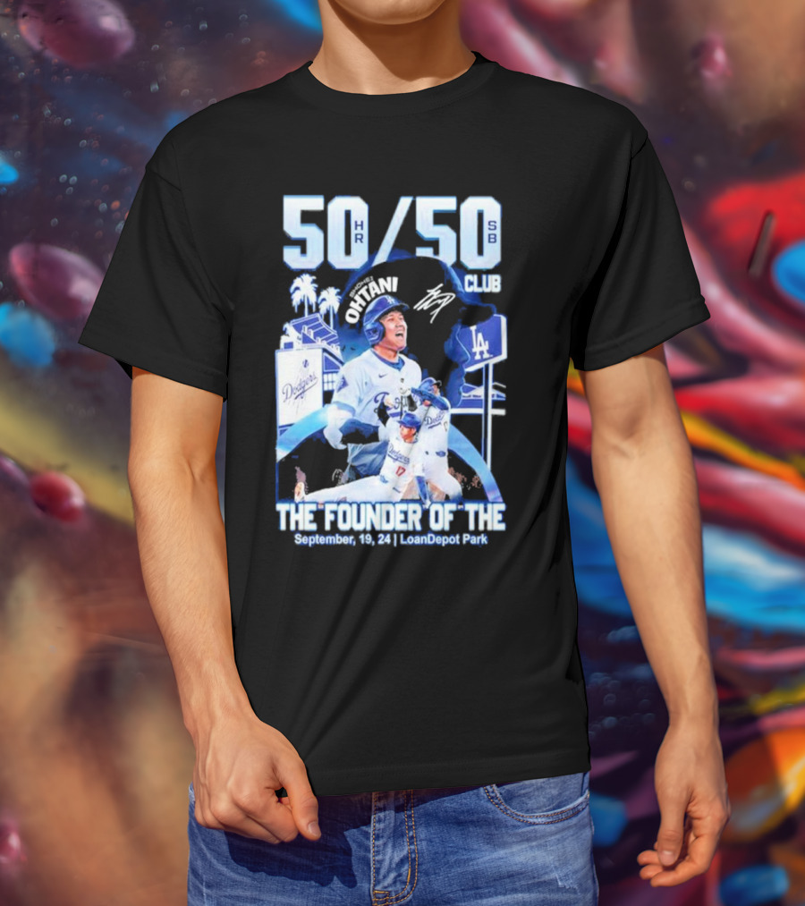 50 HR/50 SB Club Shohei Ohtani The Founder Of The September 19 24 LoanDepot Park T-Shirt