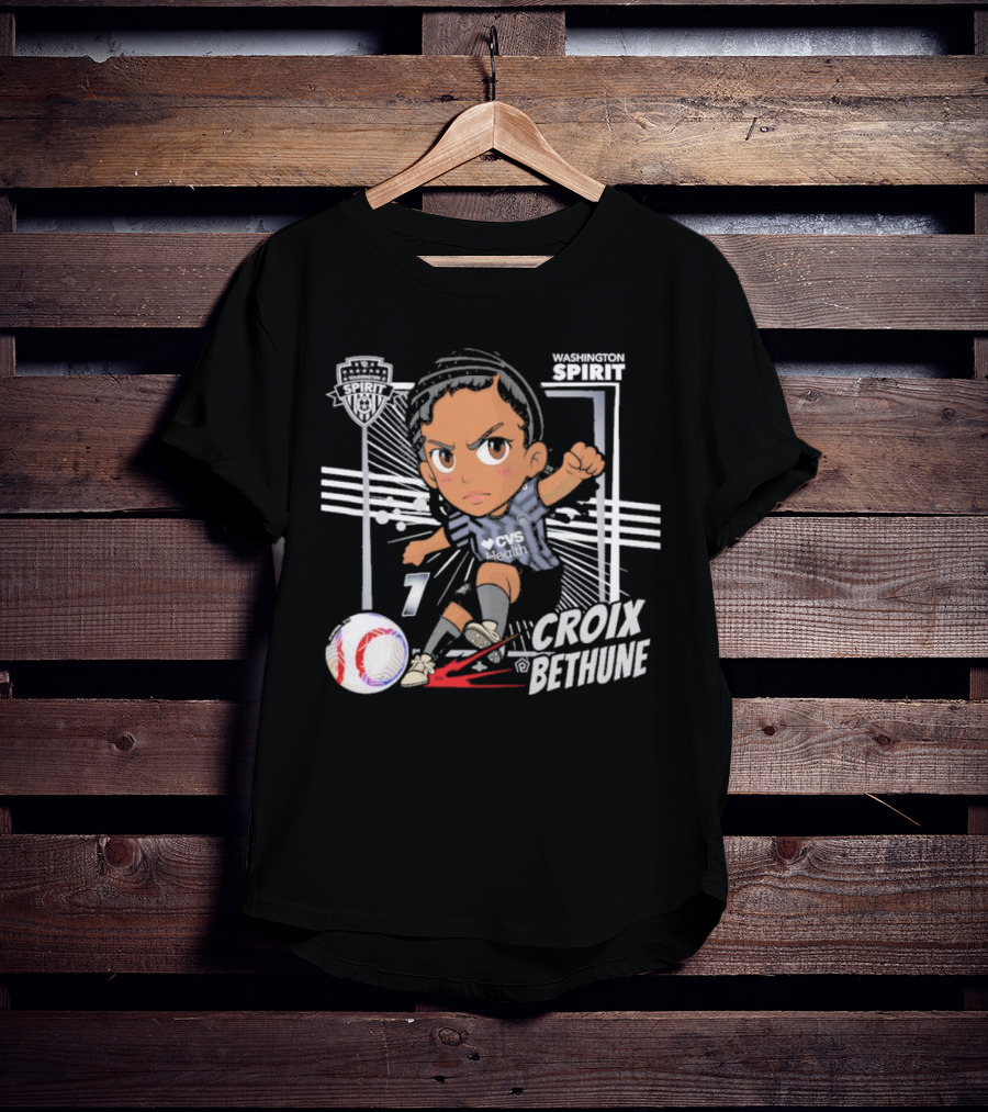 Washington Spirit Croix Bethune Chibi Soccer Player CVS Health T-Shirt