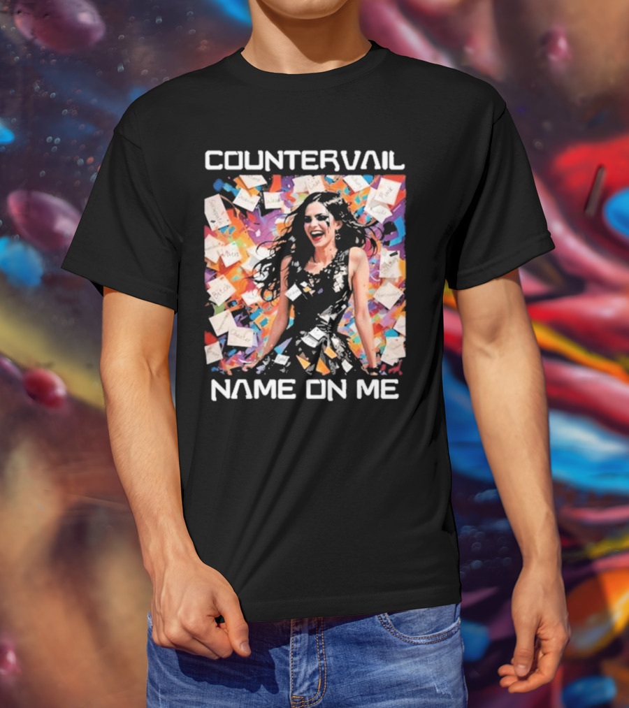 Countervail Name On Me Vibrant Collage Joyful Woman With Notes T-Shirt