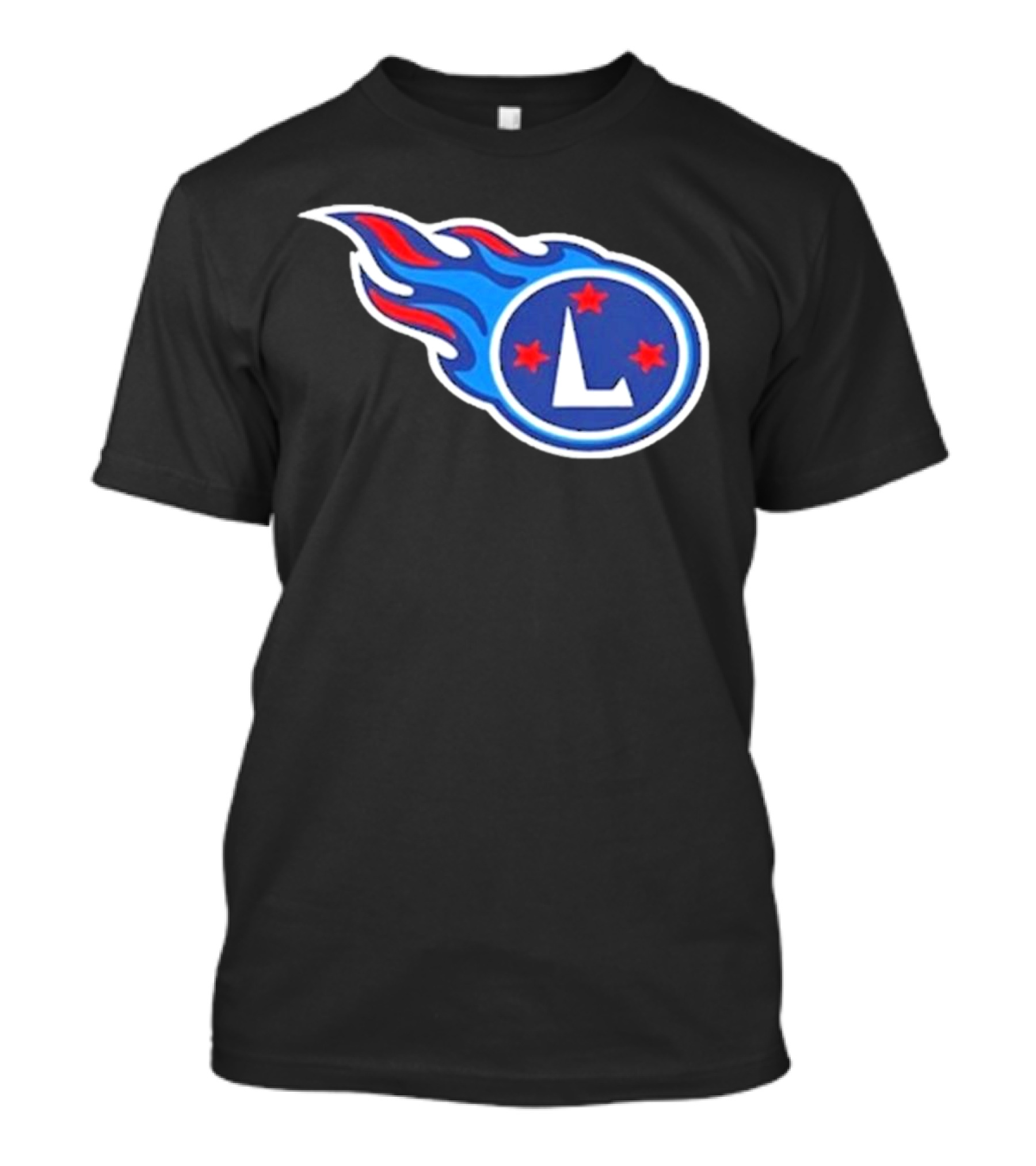 Funny Ahh Tees Tennessee Titans Fire L логотип T-Shirt