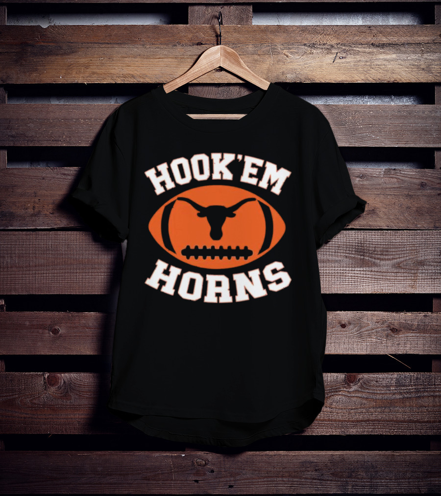 Hook’em Horns Texas Longhorns Football Team Orange T-Shirt