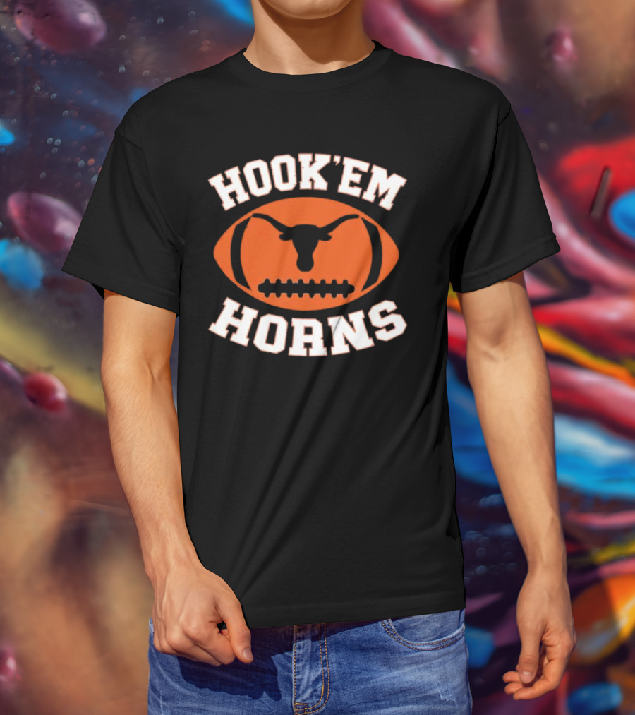 Hook’em Horns Texas Longhorns Football Team Orange T-Shirt
